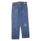 DICKIES Mens Jeans Blue Regular Straight Denim Medium W32 L30 Workwear Zip