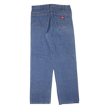 DICKIES Mens Jeans Blue Regular Straight Denim Medium W32 L30 Workwear Zip