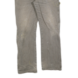 DICKIES Mens Regular Fit Jeans Brown Cotton Blend W34 L32 Workwear Utility Zip