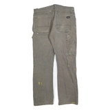DICKIES Mens Regular Fit Jeans Brown Cotton Blend W34 L32 Workwear Utility Zip