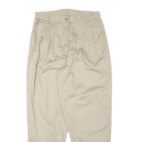 WOOLRICH Womens Cotton Blend Beige Relaxed Trousers W31 L30 Casual Comfortable