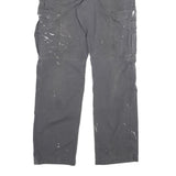 CARHARTT Mens Cotton Blend Grey Relaxed Cargo Trousers W34 L34 Workwear