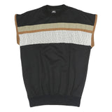 GOTSBURG Mens Black Brown Beige Patterned Cotton Blend Crew Neck Jumper M