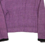 Womens Purple Plain Button Jacket XS Polyester Blend Classic Fit