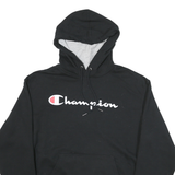 CHAMPION Mens Black Hoodie L Cotton Blend Classic Pullover Hooded Sweatshirt
