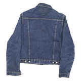WPM Womens Blue Denim Jacket M Cotton Blend Button Closure Casual Stylish
