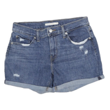 LEVI'S Womens Denim Blue Casual Shorts M W29 Distressed Cuffed Cotton Blend