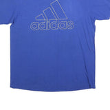 ADIDAS Mens Blue XL Cotton Blend T-Shirt Short Sleeve Crew Neck Logo Graphic