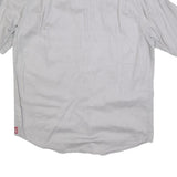 WRANGLER Mens Grey Plain Shirt M Cotton Blend Casual Button Up Short Sleeve