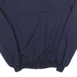 Mens Navy Plain Jacket L Polyester Blend Zip Closure Classic Fit Casual