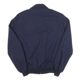 Mens Navy Plain Jacket L Polyester Blend Zip Closure Classic Fit Casual