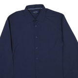 NAUTICA Mens Blue Slim Fit Shirt L Long Sleeve Button Closure Classic Collar