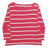 MINT VELVET Womens Pink & White Striped Top Long Sleeve Round Neck UK 18