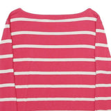 MINT VELVET Womens Pink & White Striped Top Long Sleeve Round Neck UK 18