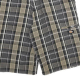 DICKIES Mens Shorts Black & Beige Checked Casual L W34 Cargo Workwear
