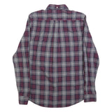 BARBOUR Mens Red & Grey Check Shirt S Button Down Collar Long Sleeve Casual