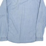 KICKERS Mens Blue Denim Shirt L Classic Cotton Long Sleeve Casual