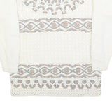 BELLDINI Womens White Patterned Wool Blend Jumper Crew Neck Basic Knit M Stylish