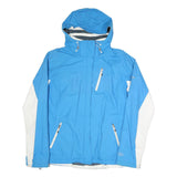 COLUMBIA Womens Blue & White Outdoor Jacket XL Polyester Blend Zip Hooded Plain