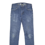 CARHARTT Mens Jeans Blue Regular Straight Denim Rinse W31 L34 Zip Closure