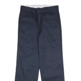 DICKIES Mens Cotton Blend Navy Regular Fit Straight Leg Trousers W34 L32