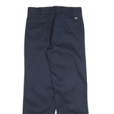 DICKIES Mens Cotton Blend Navy Regular Fit Straight Leg Trousers W34 L32