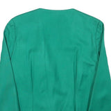Womens Green Button Cotton Blend Button Jacket XS Plain Classic Formal