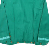Womens Green Button Cotton Blend Button Jacket XS Plain Classic Formal