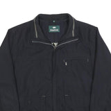 KINGFIELD Mens Black Cotton Blend Jacket L Zip Classic Style Comfortable Pockets
