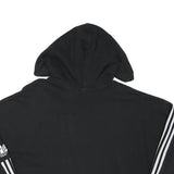 ADIDAS Womens Black Hoodie UK 10 Cropped Drawstring Pullover Cotton Blend