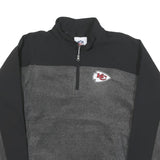 NFL Mens Black & Grey Pullover Patterned 1/4 Zip Jumper XL NFL Logo
