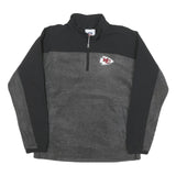 NFL Mens Black & Grey Pullover Patterned 1/4 Zip Jumper XL NFL Logo