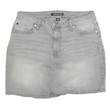 CALVIN KLEIN JEANS Womens Grey Denim Mini Skirt Cotton Blend M Casual Stylish