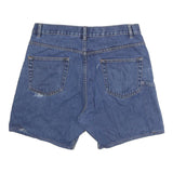 Womens Blue Cotton Denim Casual Shorts M W34 Comfortable Classic Fit Workwear