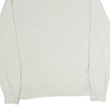 CHAPS Mens Cream Button Up Plain Crew Neck Basic Knit Jumper L Cotton