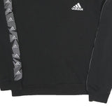 ADIDAS Mens Black Sweatshirt S Crew Neck Cotton Blend Sportswear