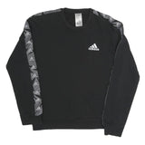 ADIDAS Mens Black Sweatshirt S Crew Neck Cotton Blend Sportswear