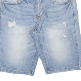 SCOUT Womens Denim Blue Casual Shorts S W30 Cotton Blend Light Wash Distressed