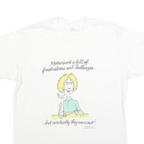 SHOEBOX GREETINGS Womens White XL Graphic T-Shirt Short Sleeve Crew Neck Humour
