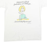 SHOEBOX GREETINGS Womens White XL Graphic T-Shirt Short Sleeve Crew Neck Humour
