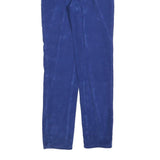 VERSACE Womens Cotton Blend Blue Slim Straight Trousers W26 L32 Designer Zip