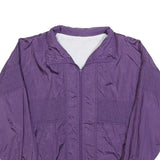 Womens Purple Plain Zip Jacket S Polyester Blend Casual Outerwear