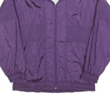 Womens Purple Plain Zip Jacket S Polyester Blend Casual Outerwear