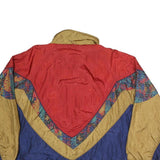 BOLDIES Womens Red Gold & Blue Colourblock Zip Jacket XL Polyester Blend Vintage