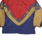BOLDIES Womens Red Gold & Blue Colourblock Zip Jacket XL Polyester Blend Vintage