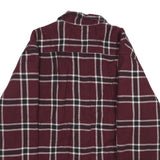 WRANGLER Mens Maroon & White Check Cotton Blend Button Jacket L Flannel
