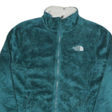 THE NORTH FACE Womens Teal Blue Fleece Jacket M Polyester Zip Soft Warm