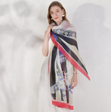 Anyyou 100% Mulberry Silk Off White Long Scarf for Women Luxury Beach Shawl Swimwear Cover-Up Pashmina Wrap Foulard