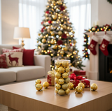 ANYDECO Christmas Balls Gold Shiny Hanging Décor Ornaments