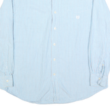 CHAPS Mens Blue & White Striped Shirt L Cotton Blend Classic